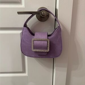 Cute going out mini lilac bedazzled buckle purse!
